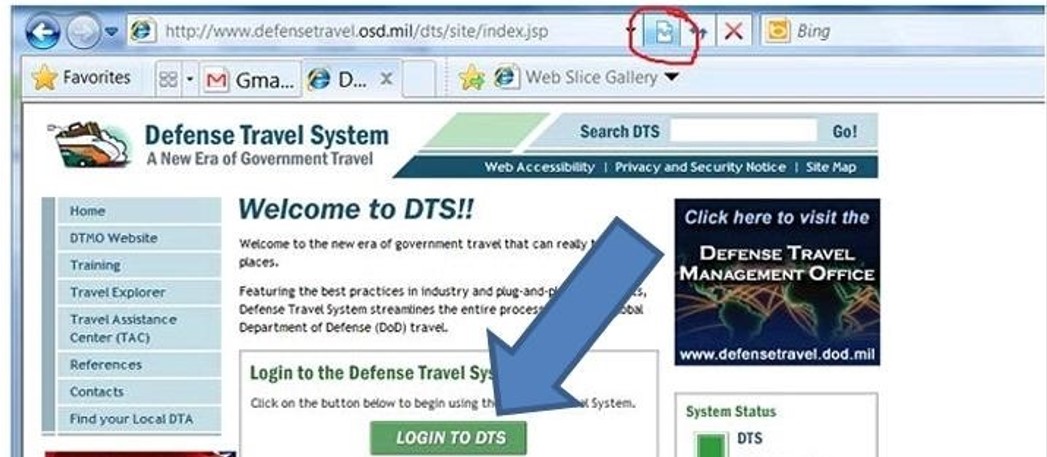 defence travel system website