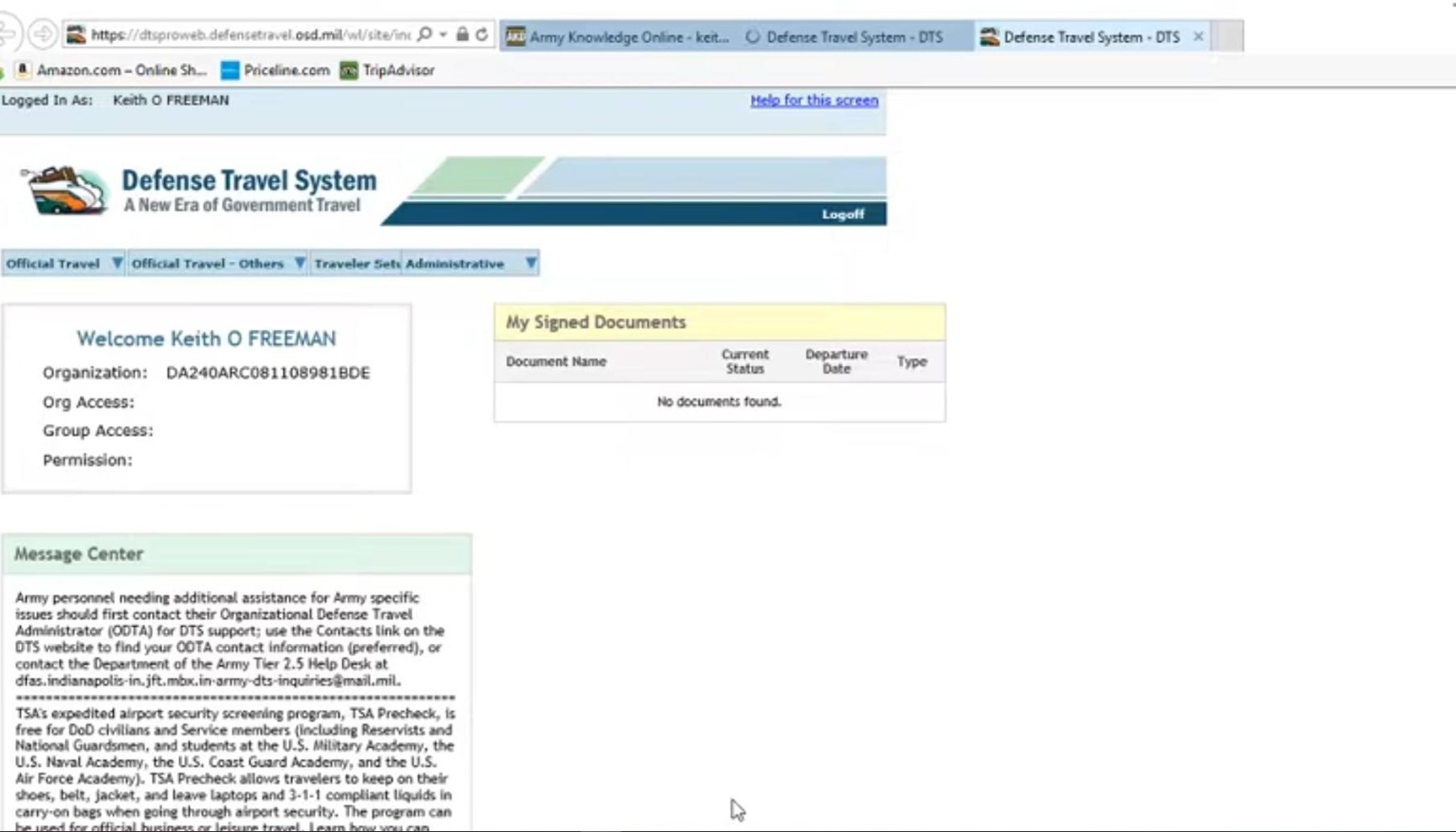 dod defense travel system login